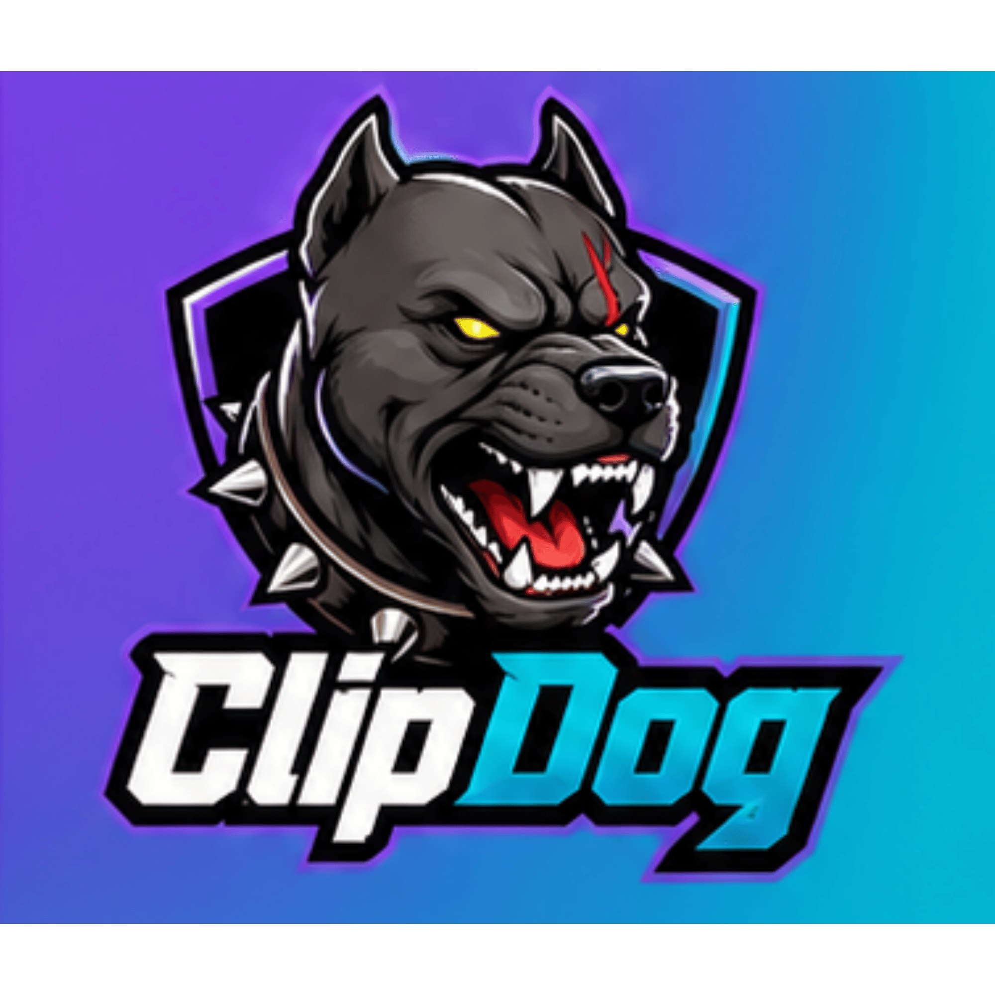 ClipDog mascot — aggressive pitbull esports logo